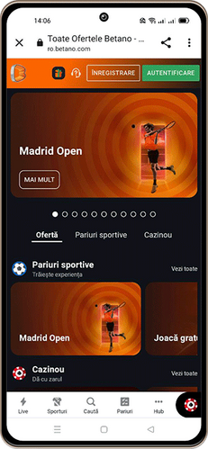 Betano aplicație mobilă pentru sport