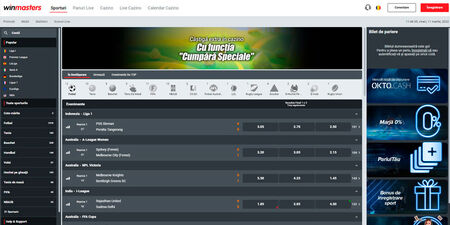 noua casă de pariuri winmasters România pagina de sport
