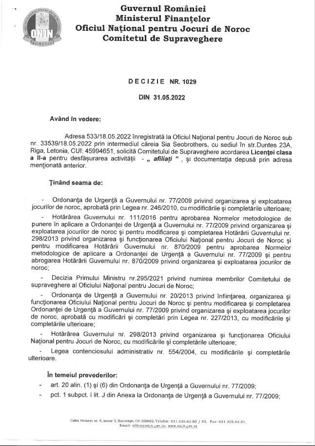 Licență românească de pariuri mightytips - pagina 1